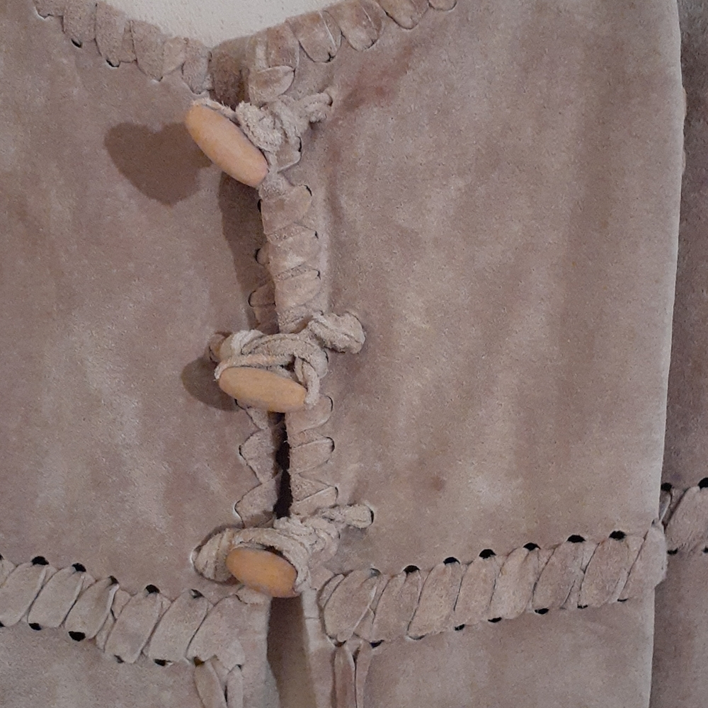 Vintage leather full length vest - Picture 2 of 4
